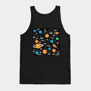 the galaxy full of planets and alien life wallpaper ecopop Tank Top